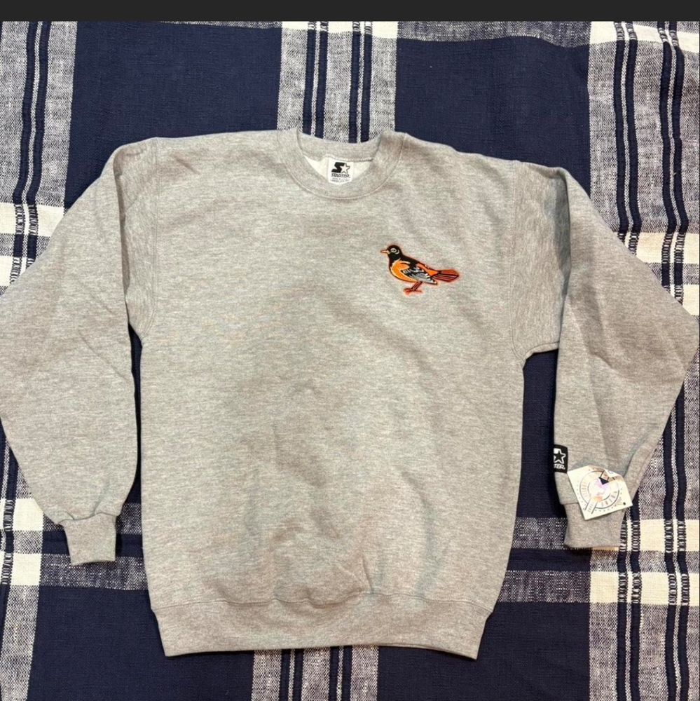 STARTER Gray Crewneck Baltimore Orioles Crewneck